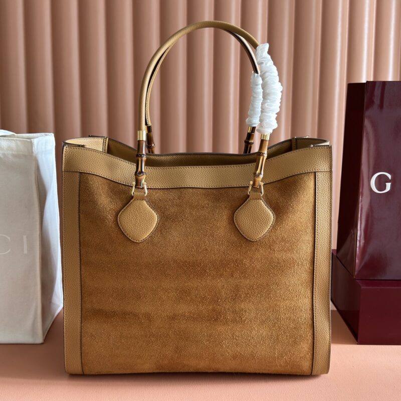 Gucci Primavera系列经典托特包 深棕色/反绒皮 A0022V