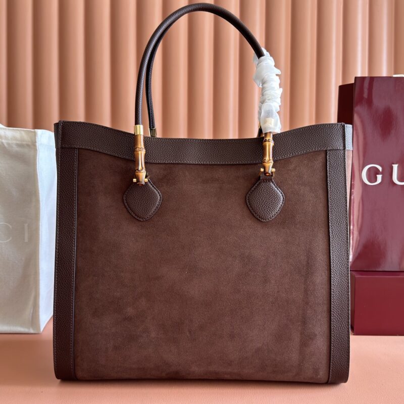 Gucci Primavera系列经典托特包 深棕色/反绒皮 A0022V