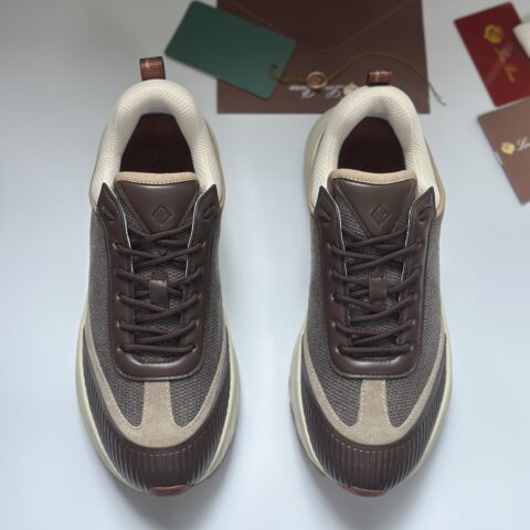 loro piana 男款牛皮织面革网休闲鞋