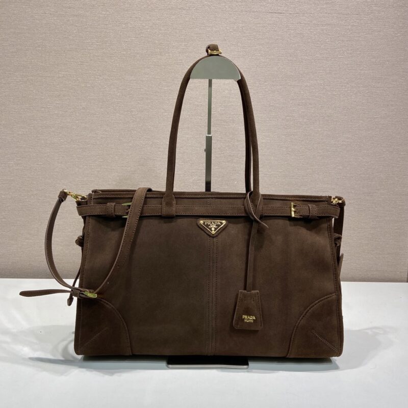 Prada LusSolf绒皮手提斜挎包大号 型号1BA433
