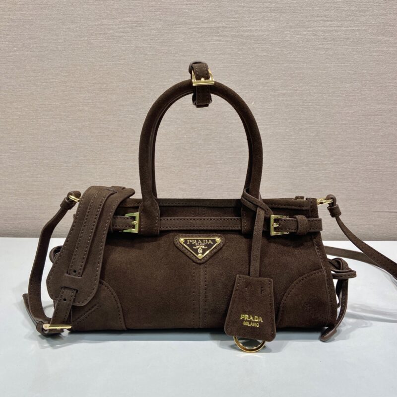 Prada Softlux麂皮手提斜挎包迷你号 型号1BA486