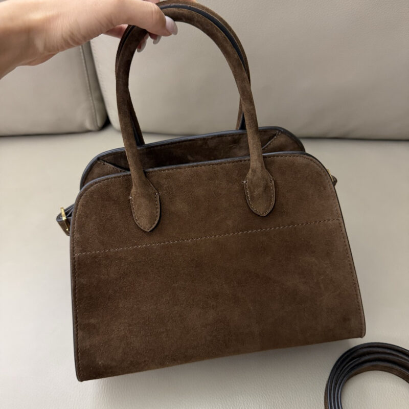 TheRow SoftMargaux10Bag 进口胎牛绒深棕 型号TR1206