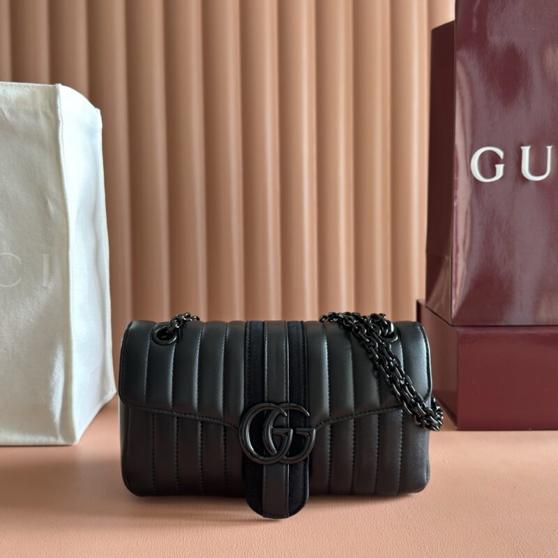 Gucci Marmont系列手袋肩背包黑色大号 型号A006xw