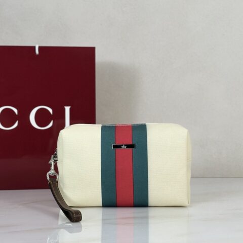 Gucci 白色帆布手拿包 型号875826