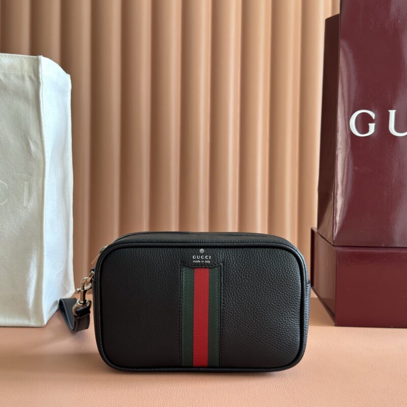 Gucci Primavera系列手拿包 哑光柔软黑色皮革 型号A00771