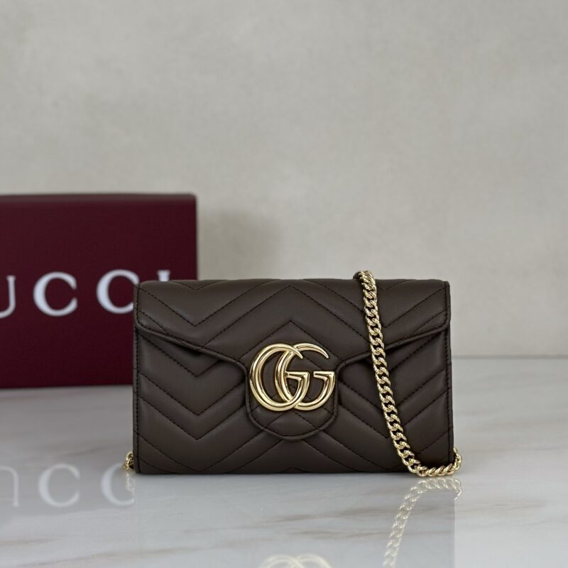 Gucci 深灰褐链条包 型号837745