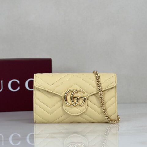 Gucci 浅黄羊皮链条包 型号837745