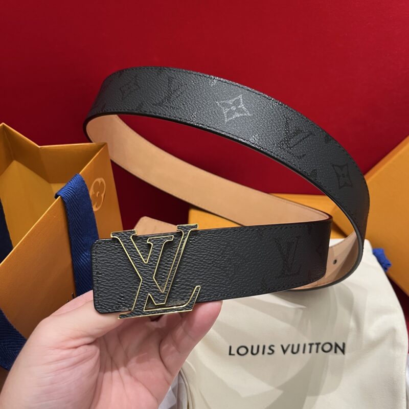 LV 26新款暗夜黑系列 宽度4.0cm 进口小牛皮底腰带