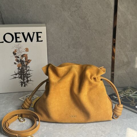 Loewe Flamenco姜黄色绒面麂皮福袋 ID0800