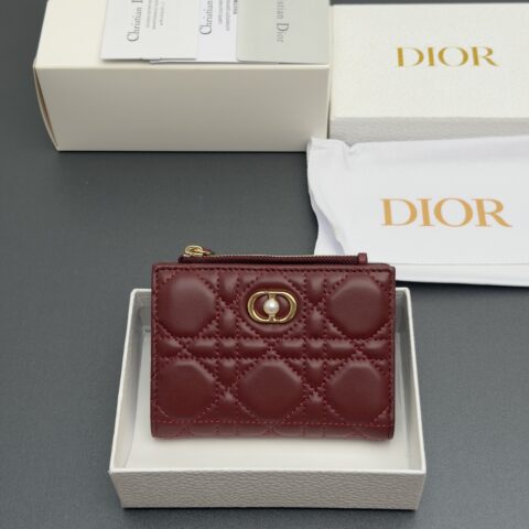 Dior Jolie Freesia钱包 酒红腾格纹羊皮 S3113