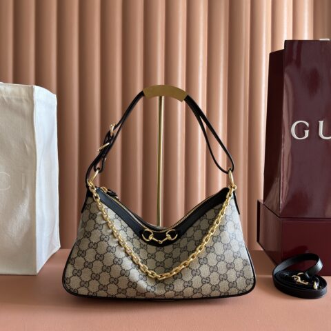 Gucci Core系列腋下包米色/黑色 型号A00CI1