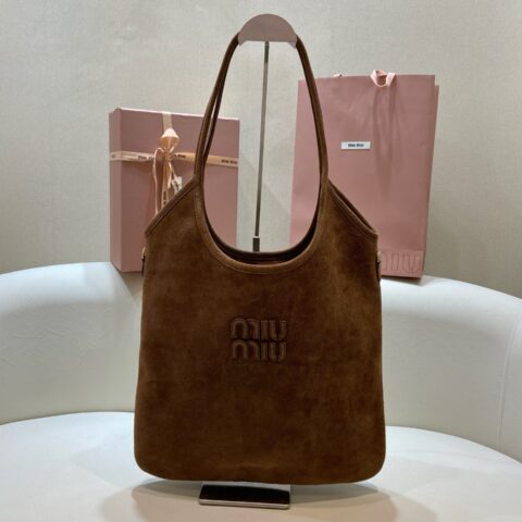 MiuMiu 绒面牛皮革手袋 型号5BG231