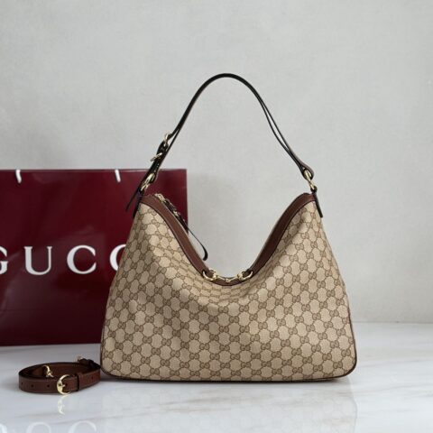 Gucci 深棕涂层帆布单肩包 型号A00CI2