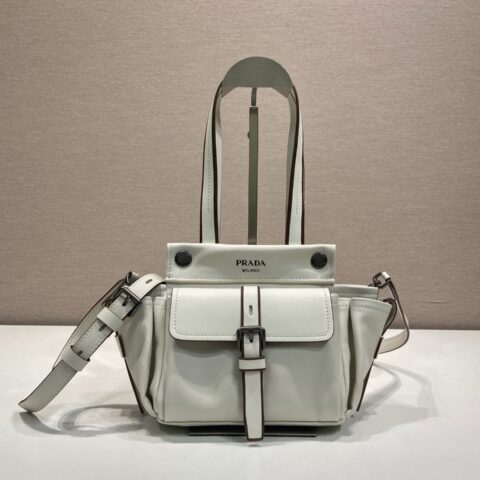 Prada 新品route迷你托特包白色 型号1BG699