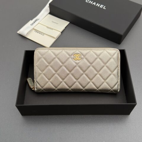 Chanel 羊皮钱包 金色细球金色钢唛 型号A50097