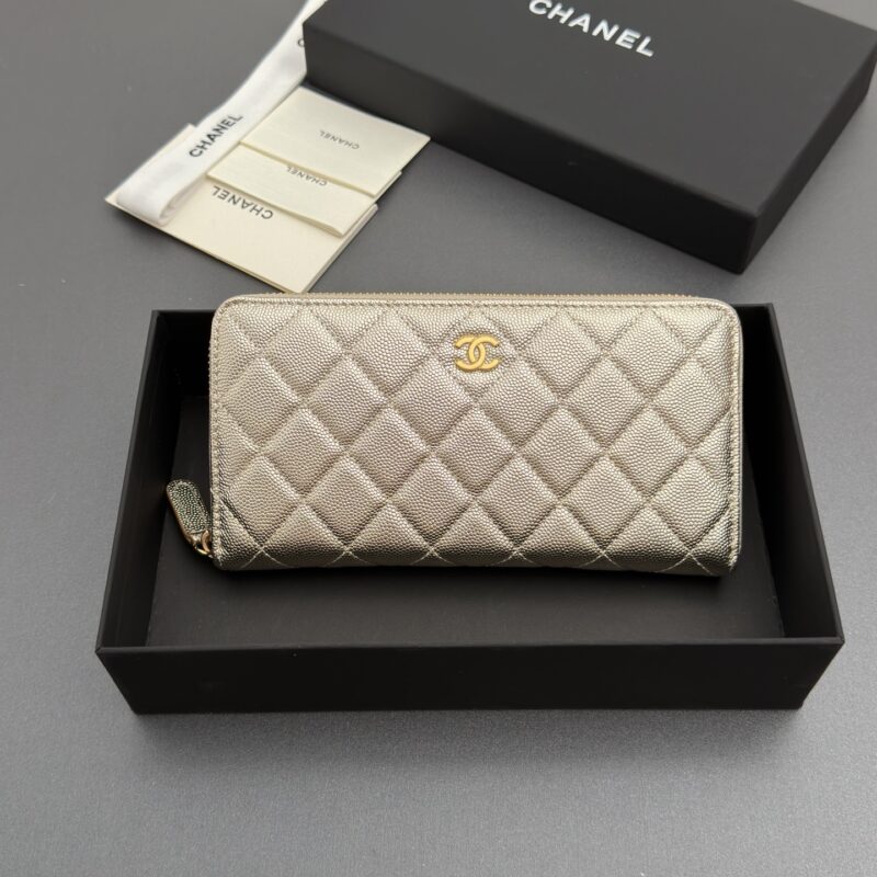 Chanel 羊皮钱包 金色细球金色钢唛 型号A50097