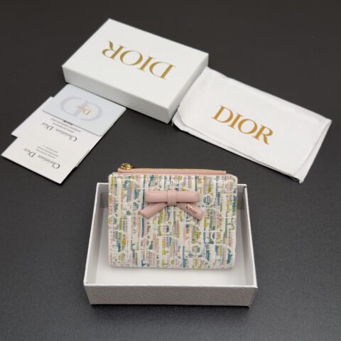 Dior Promenade Dahlia 钱包系列 粉色棉/羊皮 型号S2503