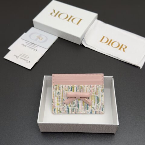 Dior Promenade Freesia卡夹系列 粉色棉/羊皮 型号S2500