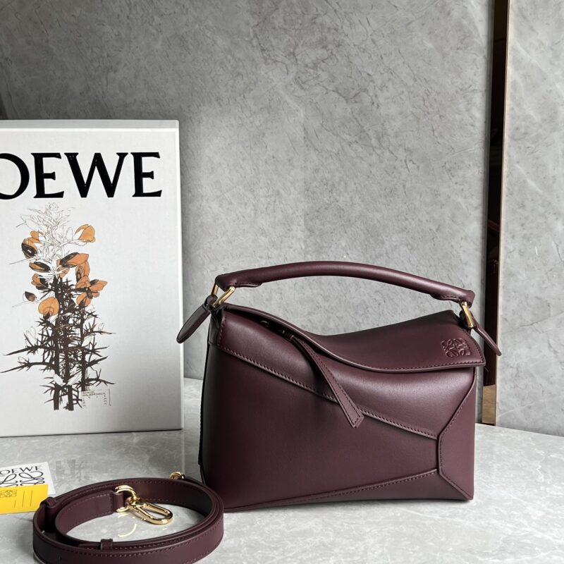Loewe puzzle手袋小号深枣红 ID0681