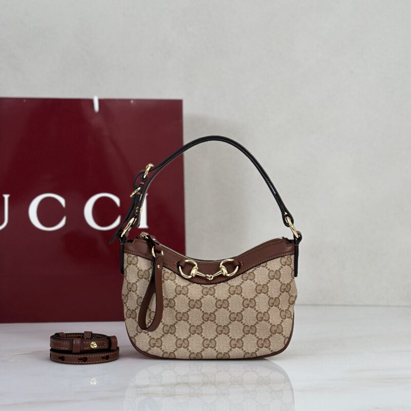 Gucci 深棕涂层帆布手提肩背包 型号A00DD3