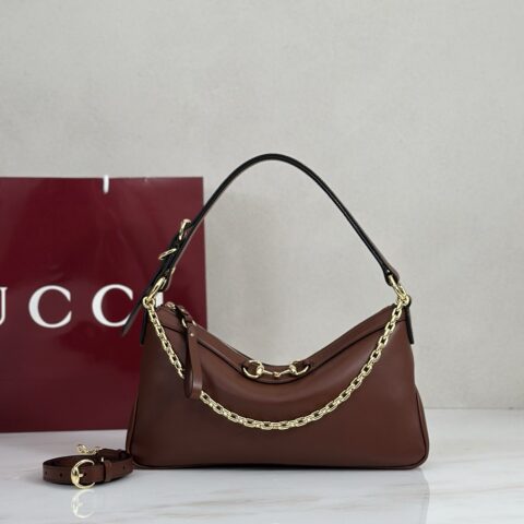 Gucci 深栗皮肩背包 型号A00CI1