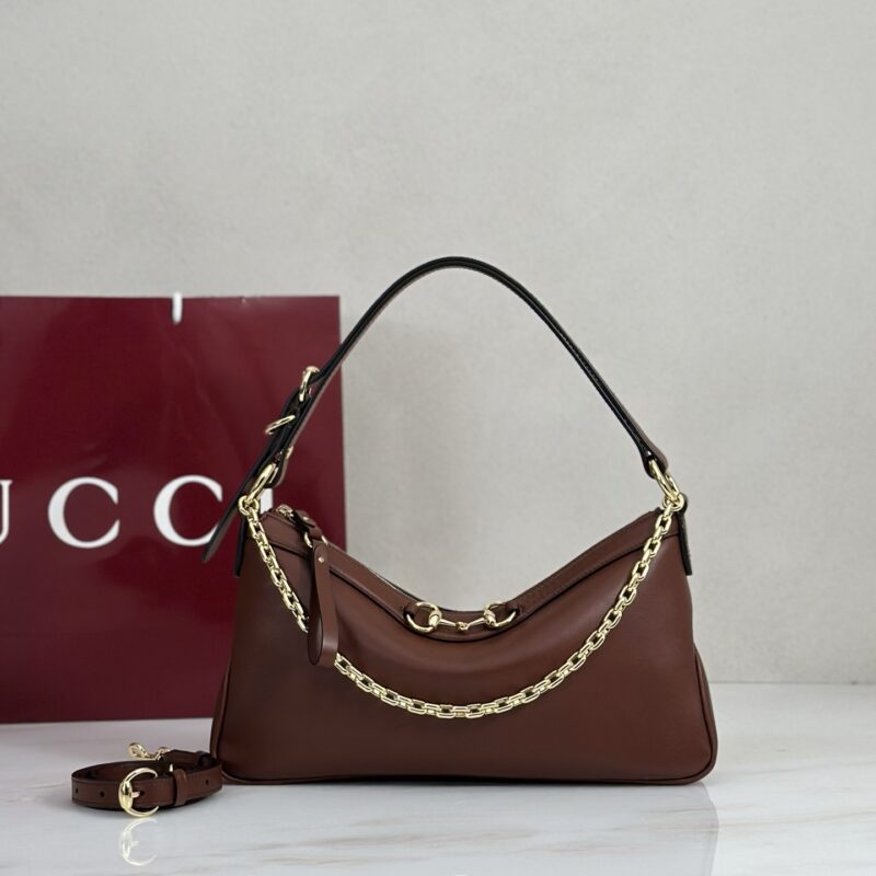 Gucci 深栗皮肩背包 型号A00CI1
