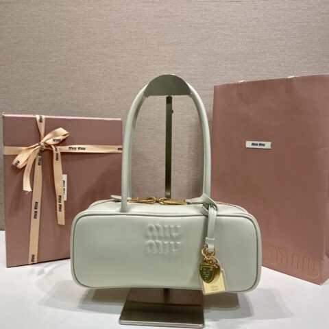 MiuMiu Beau手袋白色 型号5BB173