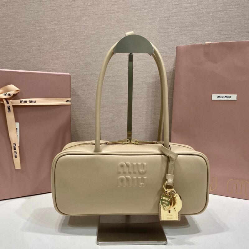 MiuMiu Beau手袋沙色 型号5BB173