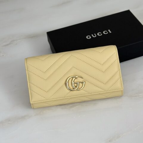 Gucci 长夹钱包浅黄 型号443436